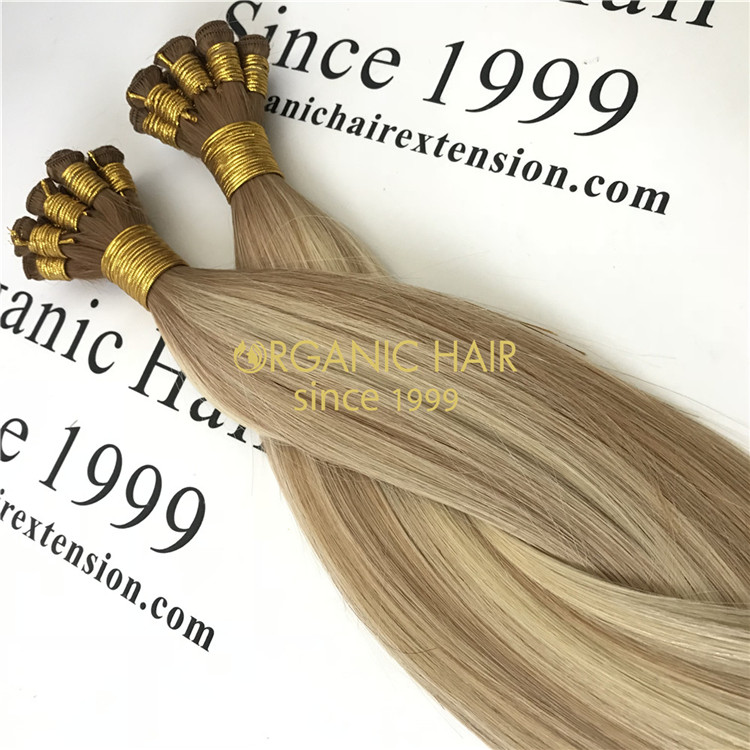 Custom color hand tied weft best hair extensions CNY016